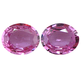 3.27 cttw Fine Pink Pair of Oval Natural Pink Sapphires