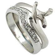 18K White Gold 0.14cttw Diamond Setting