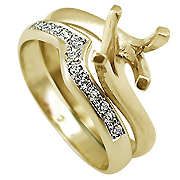 18K Yellow Gold 0.14cttw Diamond Setting