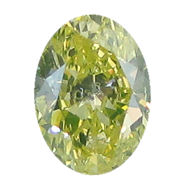 0.26 ct Oval Diamond : Fancy Intense greenish yellow / SI3