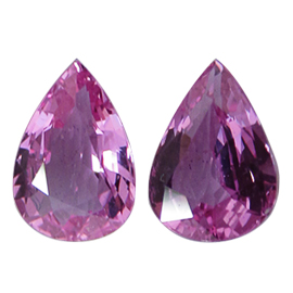 2.03 cttw Soft Pink Pair of Pear Shape Natural Pink Sapphires