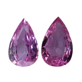 2.39 cttw Rich Pink Pair of Pear Shape Natural Pink Sapphires