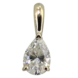 14K Yellow Gold Solitaire Pendant : 0.50 ct. Pear Shape Diamond