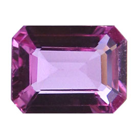 1.04 ct Emerald Cut Pink Sapphire : Deep Rich Pink