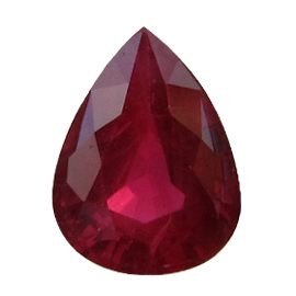 1.41 ct Fiery Red Pear Shape Natural Ruby