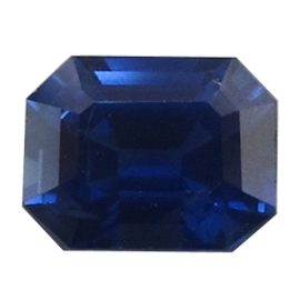 1.01 ct Emerald Cut Blue Sapphire : Deep Royal Blue