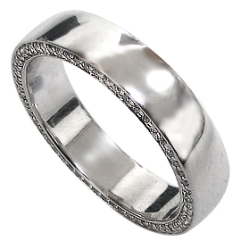 18K White Gold Band Men