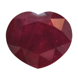 0.79 ct Heart Shape Ruby : Deep Rich Red