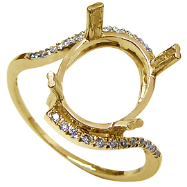 18K Yellow Gold Multi Stone Setting : 0.12 cttw Diamonds