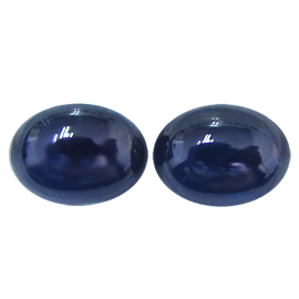5.71 cttw Pair of Oval Blue Sapphires : Deep Darkish Blue