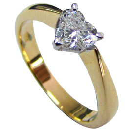 18K Two Tone Solitaire Ring : 0.50 ct Diamond