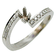 18K White Gold 0.13cttw Diamond Setting