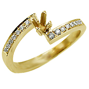 18K Yellow Gold 0.13cttw Diamond Setting