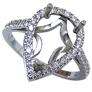 18K White Gold 0.33cttw Diamond Setting