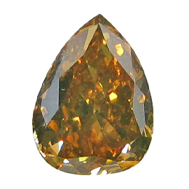 0.59 ct Pear Shape Diamond : Fancy Deep Orange Yellow / SI1