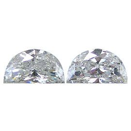 1.06 cttw Pair of Half Moon Natural Diamonds : G / VS2