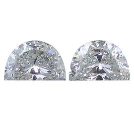 1.01 cttw Pair of Half Moon Diamonds : E / SI1