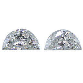 0.79 cttw Pair of Half Moon Diamonds : G / SI1