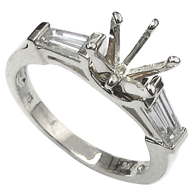 Platinum Three Stone Ring : 0.50 cttw Diamonds