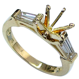 18K Yellow Gold Three Stone Setting : 0.50 cttw Diamonds