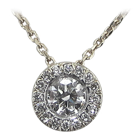 14K White Gold Drop Pendant : 0.31 cttw Diamonds