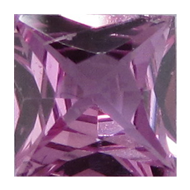 0.59 ct Princess Cut Pink Sapphire : Rich Pink