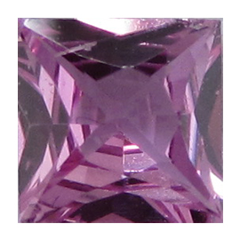0.72 ct Princess Cut Pink Sapphire : Deep Rich Pink