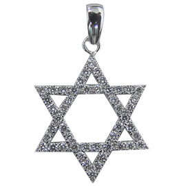 18K White Gold 0.66cttw Diamond Star of David Pendant