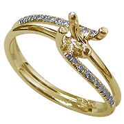 18K Yellow Gold 0.10ct Diamond Setting