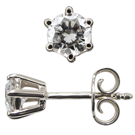 18K White Gold Anniversary Stud Earrings : 0.65 cttw Diamonds