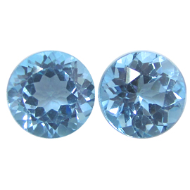 11.80 cttw Pair of Round Topazs : Fine Blue