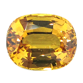 5.18 ct Cushion Cut Yellow Sapphire : Golden Yellow