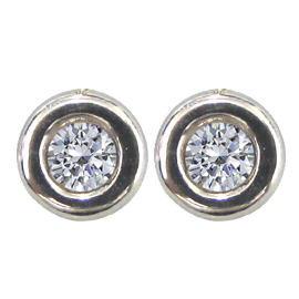 18K White Gold Anniversary Stud Earrings : 0.50 cttw Diamond