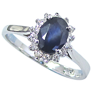 14K White Gold 0.77cttw Sapphire & Diamond Ring