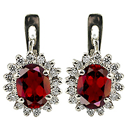 14K White Gold 2.25cttw Ruby & Diamond Earrings