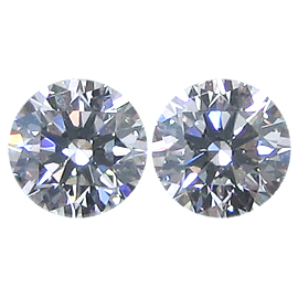 1.07 cttw Pair of Round Natural Diamonds : F / VVS1