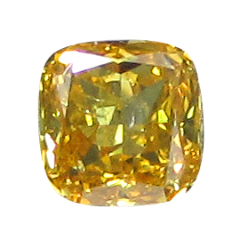 0.30 ct Round Diamond : Fancy Vivid Orangy Yellow / SI2