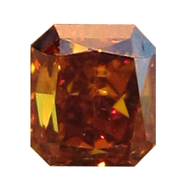 0.39 ct Radiant Diamond : Fancy Deep Brown Orange / SI1