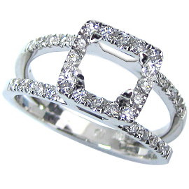 18K White Gold Multi Stone Setting : 0.36 cttw Diamonds