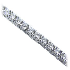 18K White Gold Tennis Bracelet : 4.25 cttw Diamonds