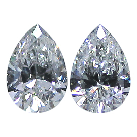 1.06 cttw Pair of Pear Shape Diamonds : F / SI1