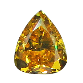 0.23 ct Pear Shape Diamond : Fancy Vivid Orange Yellow / SI2