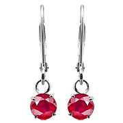 18K White Gold 0.60cttw Ruby Earrings