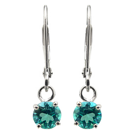 18K White Gold Drop Earrings : 0.60 cttw Emeralds