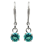 18K White Gold 0.60cttw Emerald Earrings