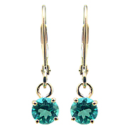 18K Yellow Gold 0.60cttw Emerald Earrings