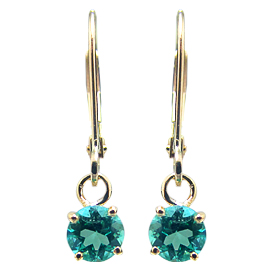 18K Yellow Gold Drop Earrings : 0.60 cttw Emeralds