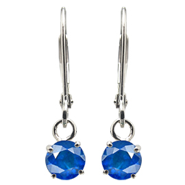18K White Gold Drop Earrings : 0.60 cttw Sapphires