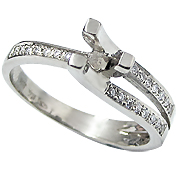 14K White Gold 0.12cttw Diamond Setting