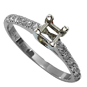 18K White Gold 0.25cttw Diamond Setting